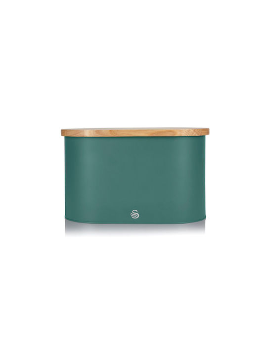 Swan Nordic Bread Box with Lid Metallic Green 35.5x20x20.8cm