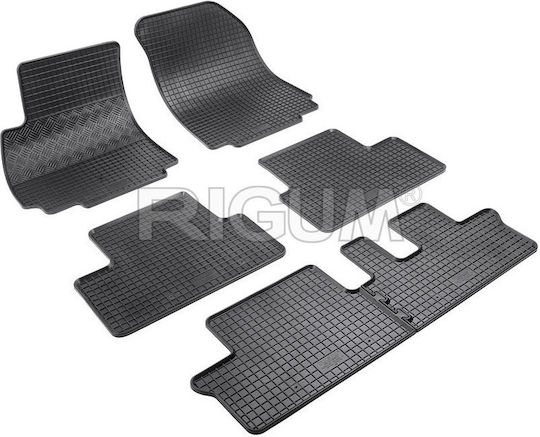 Rigum Satz Vorder- und Hintermatten 6Stück aus Gummi für Chevrolet Orlando 2011+ Schwarz