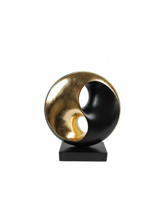 InTheBox Διακοσμητικό Χώρου Yin Yang από Πλαστικό Χρυσό-Μαύρο 27x9.5x30.5cm