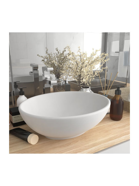 vidaXL Countertop Sink Ceramică 40x33cm White