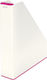 Leitz Magazine File Organizer Plastic White Plastic Wow White Pink 31.8x27.2x7.3cm.