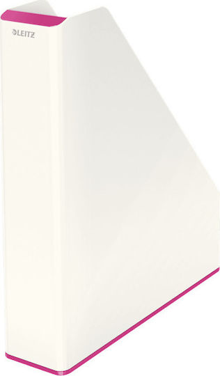 Leitz Magazine File Organizer Plastic White Plastic Wow White Pink 31.8x27.2x7.3cm.