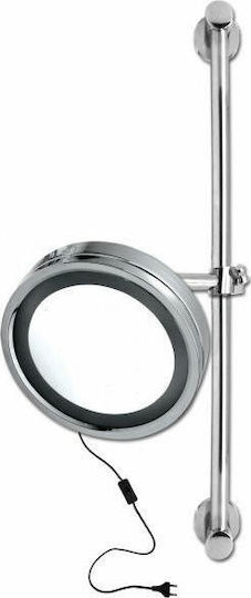 Hotelia Led Mango 13-1528 Μεγεθυντικός Στρογγυλός Led από Μασίφ Ξύλο με Υποδοχή Λαμπτήρα Ασημί