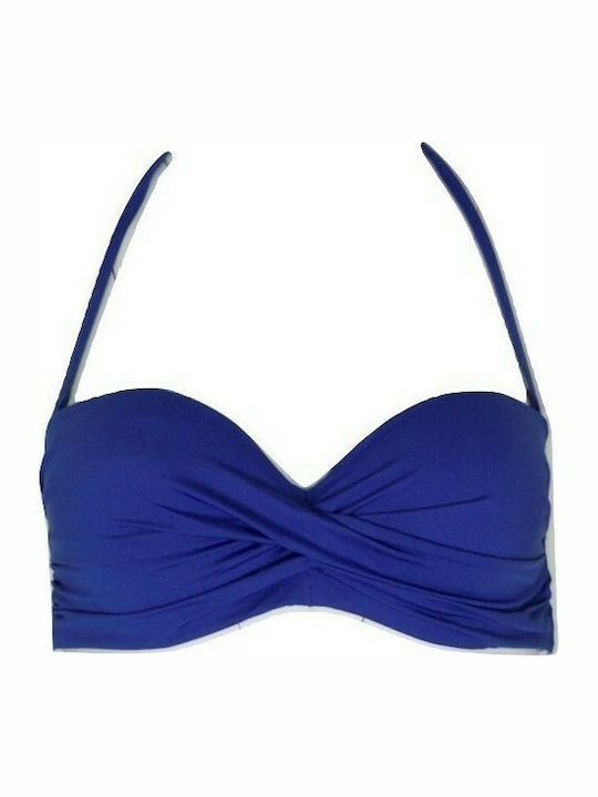 Bluepoint Solids Strapless Bikini Top με Ενίσχυση Μπλε