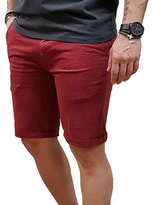 Basehit Men's Chino Monochrome Shorts Burgundy