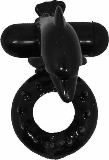 Baile Sweet Ring Clit Stimulating Dolphin Вибриращ Пръстен Петел Black