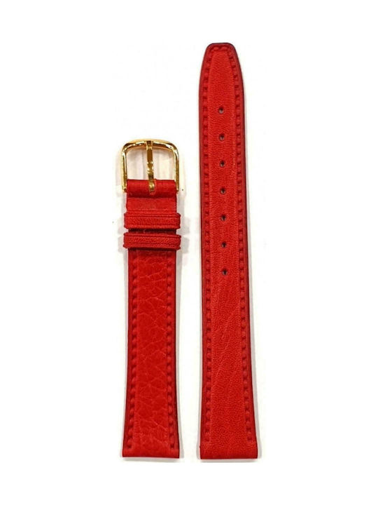 Tzevelion 103/56 Leather Strap Red 20mm