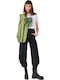 Women's Fabric Trousers with Elastic Black