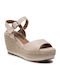 Refresh Women's Suede Platform Espadrilles Beige