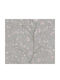 Wallpaper Floral Vinyl Gray L1005xW53cm Washable