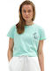 Emerson Damen Sport Crop T-Shirt Türkis