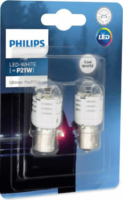Philips Λάμπες Αυτοκινήτου Ultinon Pro3000 P21W LED 6000K Ψυχρό Λευκό 12V 1.75W 2τμχ