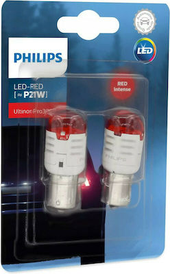 Philips Λάμπες Αυτοκινήτου Ultinon Pro3000 SI P21W-BA15S-1156 LED 6000K Κόκκινο 12V 1.75W 2τμχ