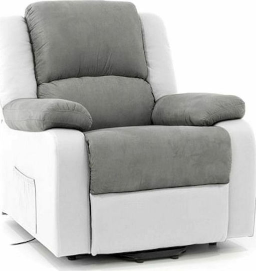 Olivia Πολυθρόνα Relax Massage με Υποπόδιο White 80x90x108cm