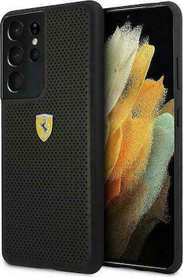 Ferrari On Track Perforated Back Cover Συνθετική Μαύρο (Galaxy S21 Ultra 5G)