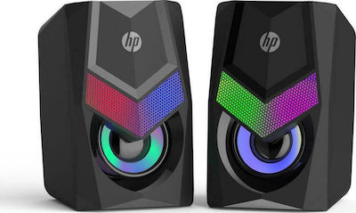 HP DHE-6000 Computerlautsprecher 2.0 mit RGB-Beleuchtung und Leistung 3W in Schwarz Farbe