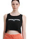 BodyTalk 1211-902120 Women's Athletic Crop Top Sleeveless Black