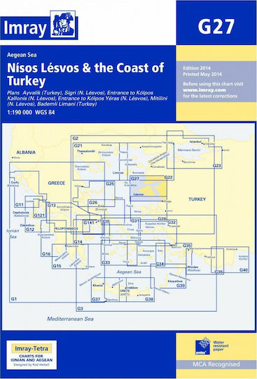 Imray G27 Boat Map Lesvos and Turkish Coast Nautical Chart