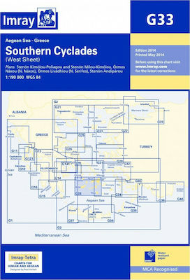 Imray G33 Ναυτικός Χάρτης Νότιες Κυκλάδες Δυτική Πλευρά