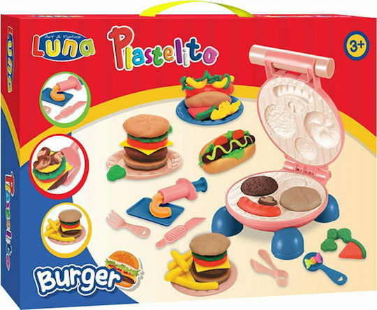 Luna Plasticine - Game Burger Machine with Tools for 3+ Years