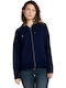 Damen Sweatshirtjacke Kapuzen Blau