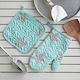 Melinen Star Boy Oven Mitt and Pot Holder Set Blue 2pcs