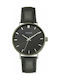 S.Oliver Watch Battery with Black Leather Strap