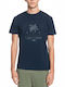 Quiksilver Shining Hours Ανδρικό T-shirt Navy Μπλε Με Στάμπα