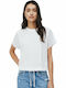 Graciella Women's Summer Blouse Short Sleeve White