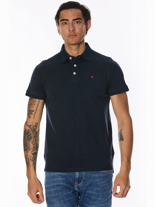 Jack & Jones Ανδρικό T-shirt Polo Navy Blazer