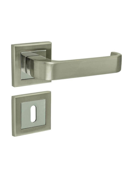 F.F. Group Lever Middle Door with Rosette Z1603 41039 Pair Nickel