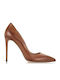 Mourtzi Leder Pumps mit Stiletto-Absatz Tabac Braun