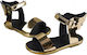 Babywalker Ermis Black-Gold Baptism Leather Sandals PB/0024