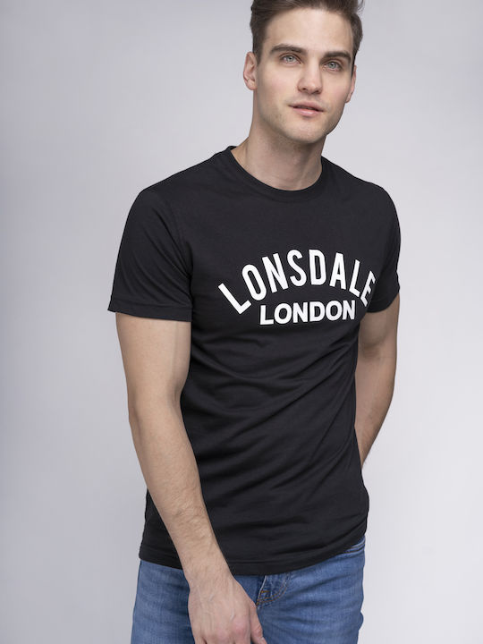 Lonsdale Ανδρικό T-shirt Μαύρο με Λογότυπο