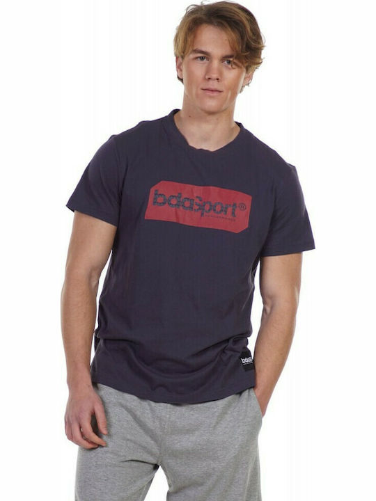 Body Action Ανδρικό T-shirt Dark Blue Με Στάμπα