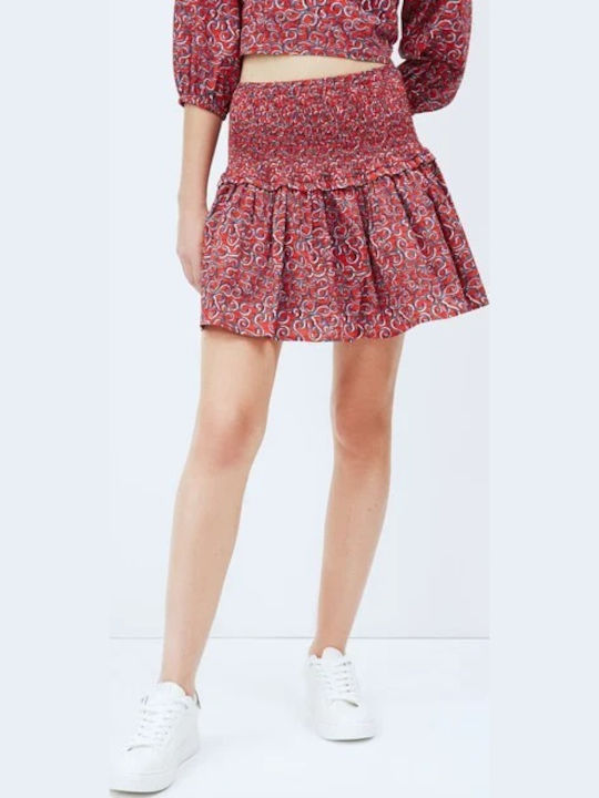 Dani High-waisted Mini Skirt Floral Burgundy