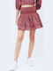 Dani High-waisted Mini Skirt Floral Burgundy