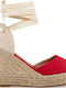 Envie Shoes Women's Platform Espadrilles Red