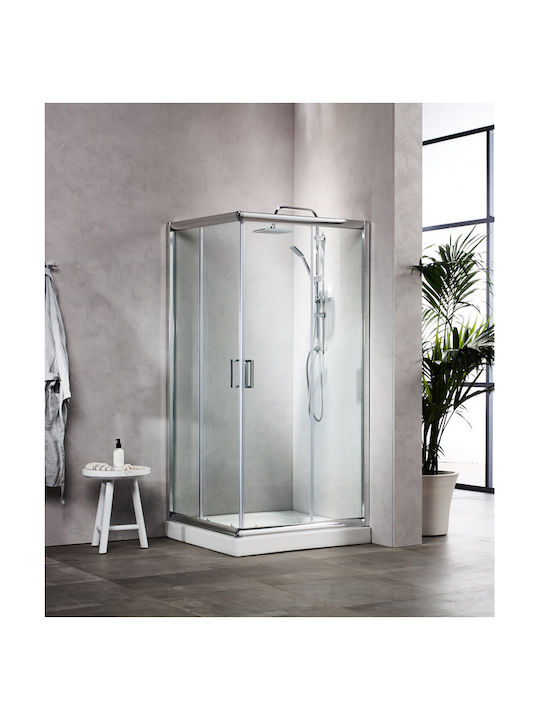 Tema Nexus Cabin for Shower with Sliding Door 72x72x180cm Clear Glass Chrome