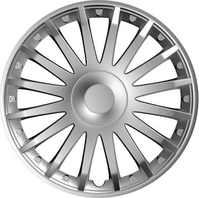 Versaco Car Hubcap Set Crystal 14" 1pc Silver V