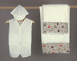 O nounos Baptism Towel Set Λευκό