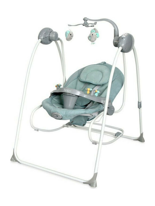 Lorelli Electric Baby Swing Chair Swing Tango Frosty Green Stars with Music and Vibration for Babies up to 12kg