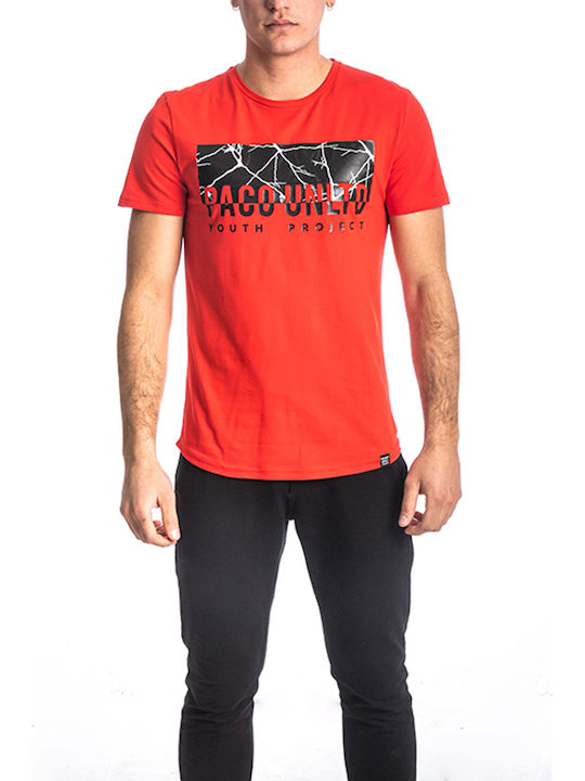 Paco & Co T-shirt Bărbătesc cu Mânecă Scurtă Roșu