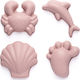 Scrunch Σετ Καλούπια για την Άμμο από Σιλικόνη σε Ροζ Χρώμα (4τμχ)