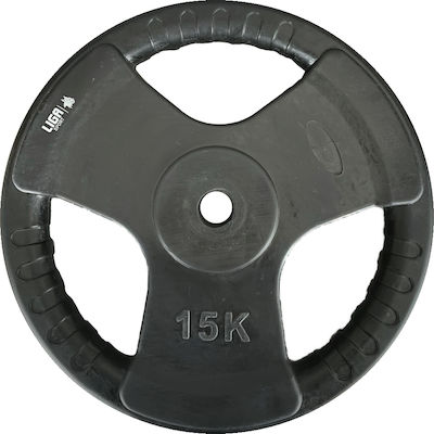 Liga Sport Scheibenset Gummierte 1 x 15kg Ø28mm mit Griffen