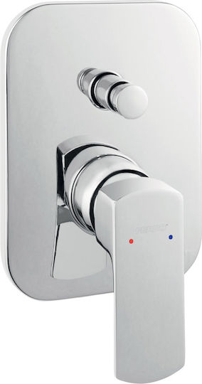 Ferro Alba Built-in Faucet Mixer for Bathtub 2 Exits Silver