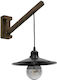 GloboStar Jonas Vintage Φωτιστικό Τοίχου με Ντουί E27 Καφέ 26x50x50εκ.