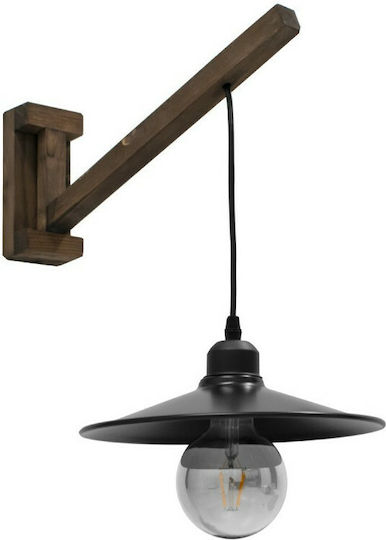 GloboStar Jonas Vintage Lampa De Perete Cu Bază De Bec E27 Maro 26x50x50cm