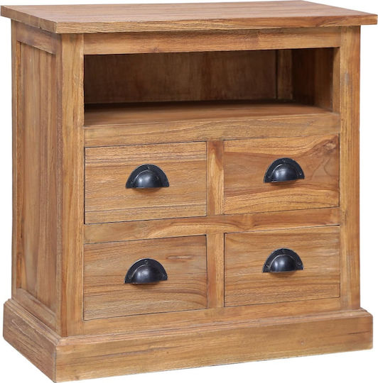 Chest of Drawers of Solid Wood with 4 Drawers 60x30x60cm