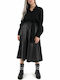 Midi Leather Dress Black